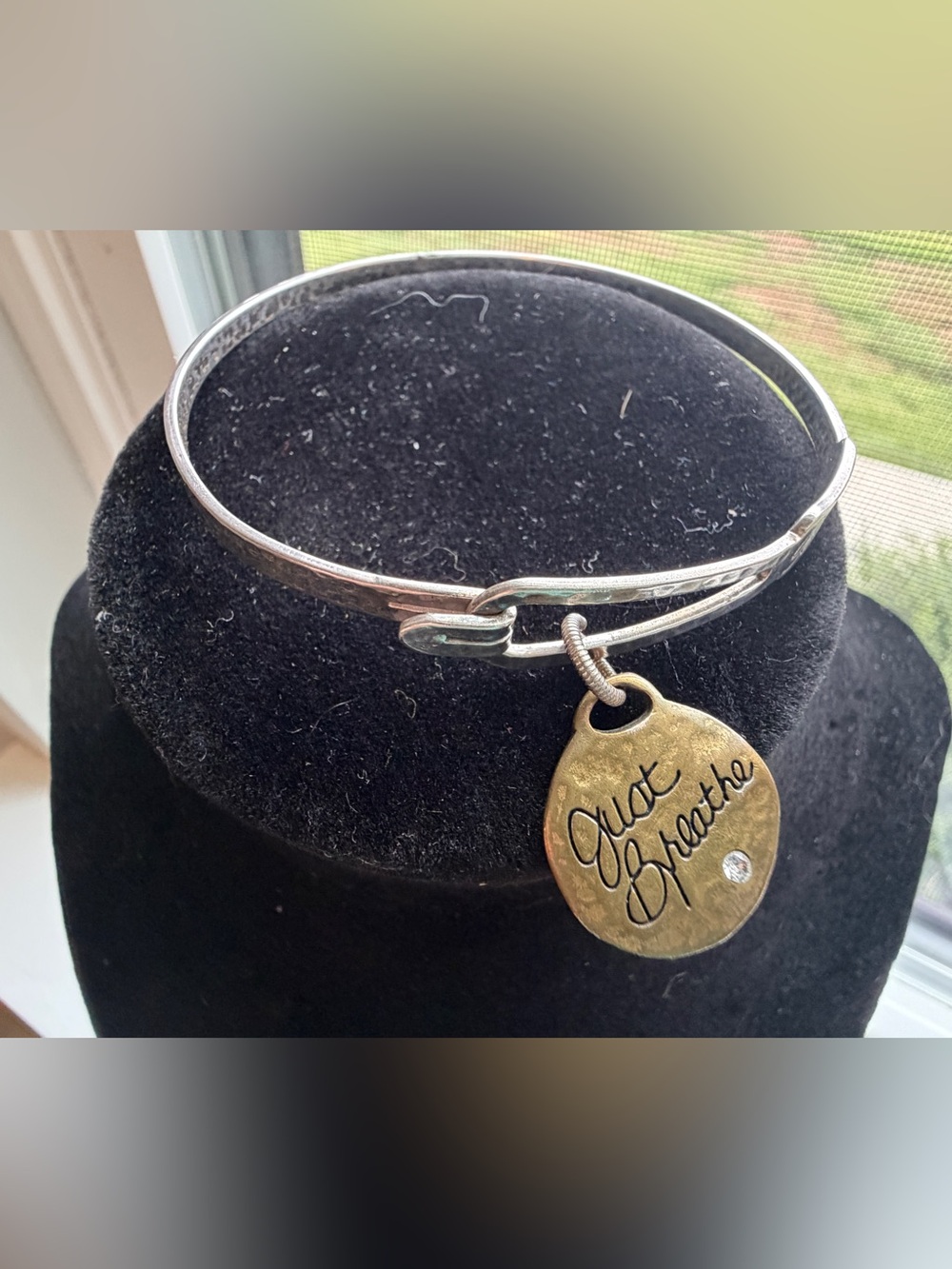 Brighton Art & Soul Just Breathe Bangle Silver & Gold
